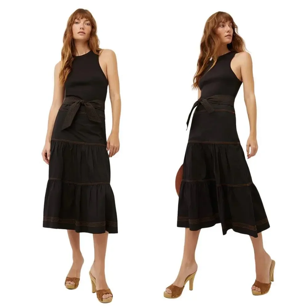 Veronica Beard Austyn Belted Midi Dress Sz XL NWT $428 Tank Dress Summer